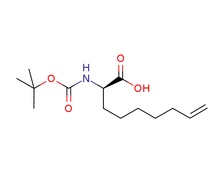 Molecular Structure of 881683-84-7 (8-Nonenoic acid, 2-[[(1,1-dimethylethoxy)carbonyl]amino]-, (2R)-)