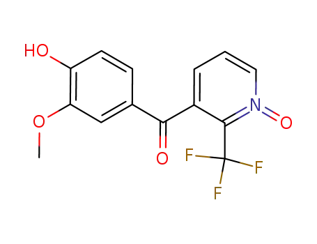 Molecular Structure of 923287-86-9 (Methanone,
(4-hydroxy-3-methoxyphenyl)[1-oxido-2-(trifluoromethyl)-3-pyridinyl]-)