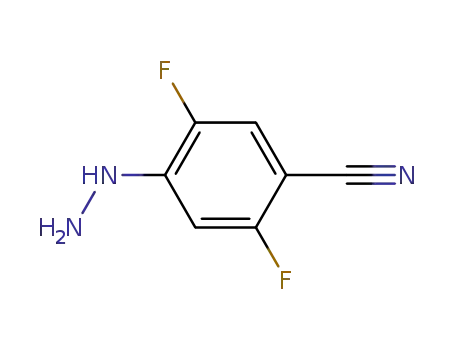 Molecular Structure of 129946-63-0 (2,5-Difluoro-4-(hydrazino)-benzonitrile)