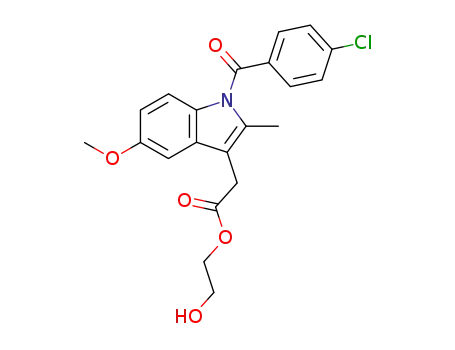 Molecular Structure of 65825-12-9 (1H-Indole-3-acetic acid, 1-(4-chlorobenzoyl)-5-methoxy-2-methyl-,
2-hydroxyethyl ester)