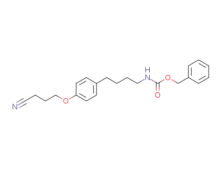 Molecular Structure of 847200-96-8 (Carbamic acid, [4-[4-(3-cyanopropoxy)phenyl]butyl]-, phenylmethyl ester)