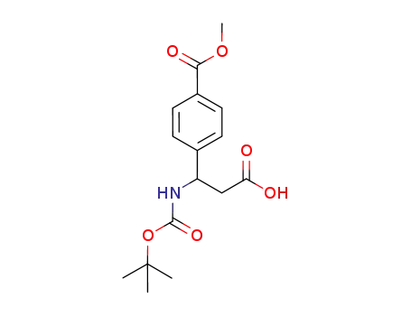 Molecular Structure of 618110-16-0 (Benzenepropanoic acid,
b-[[(1,1-dimethylethoxy)carbonyl]amino]-4-(methoxycarbonyl)-)