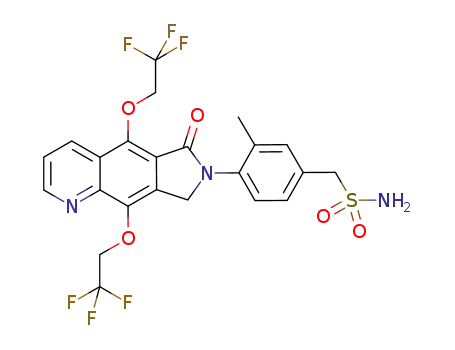 Molecular Structure of 915192-39-1 (Benzenemethanesulfonamide, 4-[6,8-dihydro-6-oxo-5,9-bis(2,2,2-trifluoroethoxy)-7H-pyrrolo[3,4-g]quinolin-7-yl]-3-methyl-)