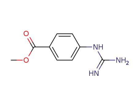 Molecular Structure of 122228-09-5 (Benzoic acid, 4-[(aminoiminomethyl)amino]-, methyl ester (9CI))