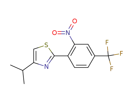 Molecular Structure of 923945-97-5 (Thiazole, 4-(1-methylethyl)-2-[2-nitro-4-(trifluoromethyl)phenyl]-)