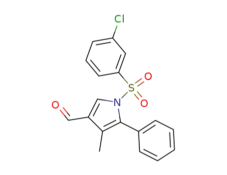 Molecular Structure of 881681-33-0 (1H-Pyrrole-3-carboxaldehyde,
1-[(3-chlorophenyl)sulfonyl]-4-methyl-5-phenyl-)