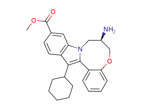 methyl (7R)-7-amino-14-cyclohexyl-7,8-dihydro-6H-indolo-[1,2-e][1,5]benzoxazocine-11-carboxylate