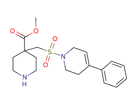Molecular Structure of 869189-73-1 (methyl 4-[(4-phenyl-3,6-dihydropyridin-1(2H)-yl)sulfonyl]methylpiperidine-4-carboxylate)