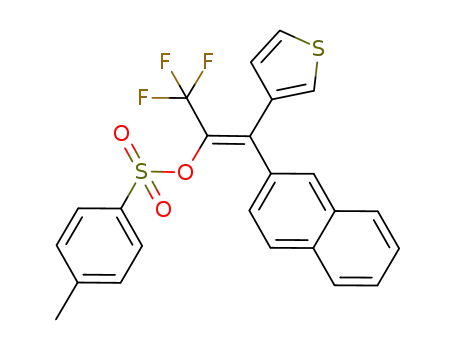 Molecular Structure of 1003322-07-3 ((E)-3,3,3-trifluoro-1-(2-naphthyl)-1-(3-thienyl)-2-tosyloxypropene)