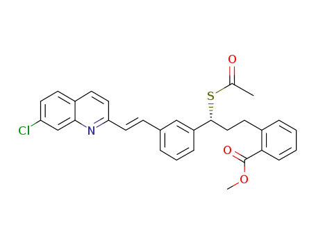Molecular Structure of 855473-48-2 ((R,E)-methyl 2-(3-(acetylthio)-3-(3-(2-(7-chloroquinolin-2-yl)vinyl)phenyl)propyl)benzoate)