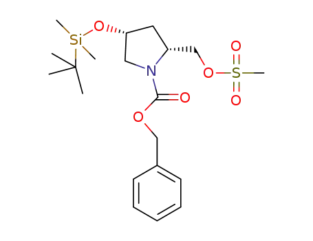 1-Pyrrolidinecarboxylic acid, 4-[[(1,1-dimethylethyl)dimethylsilyl]oxy]-2-[[(methylsulfonyl)oxy]methyl]-, phenylmethyl ester, (2R,4R)-