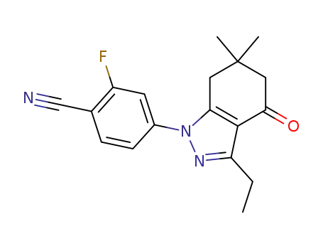 4-(3-ethyl-6,6-dimethyl-4-oxo-4,5,6,7-tetrahydroindazol-1-yl)-2-fluorobenzonitrile