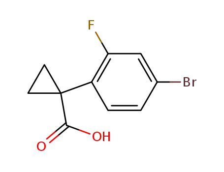 Molecular Structure of 872422-15-6 (1-(4-BroMo-2-fluorophenyl)cyclopropanecarboxylic acid)