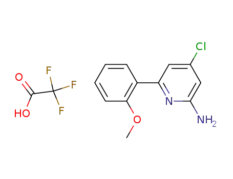 Molecular Structure of 925921-91-1 (2-amino-4-chloro-6-(2-methoxyphenyl)pyridin trifluoroacetate)