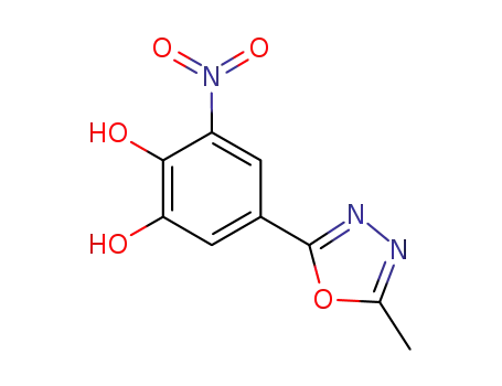 Molecular Structure of 923288-14-6 (1,2-Benzenediol, 5-(5-methyl-1,3,4-oxadiazol-2-yl)-3-nitro-)