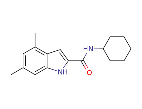 Molecular Structure of 883016-34-0 (N-cyclohexyl-4,6-dimethyl-1H-indole-2-carboxamide)