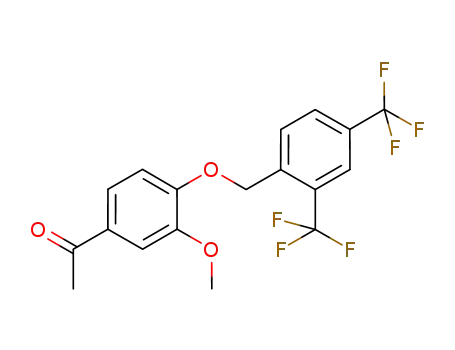 Molecular Structure of 885597-59-1 (1-[4-(2,4-bis-trifluoromethyl-benzyloxy)-3-methoxy-phenyl]-ethanone)