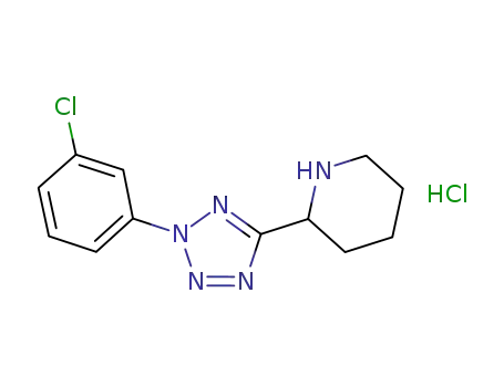 Molecular Structure of 933043-85-7 (2-[2-(3-chloro-phenyl)-2H-tetrazol-5-yl]-piperidine hydrochloride)