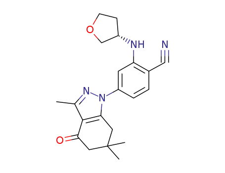 (S)-2-(tetrahydrofuran-3-ylamino)-4-(3,6,6-trimethyl-4-oxo-4,5,6,7-tetrahydro-1H-indazol-1-yl)benzonitrile