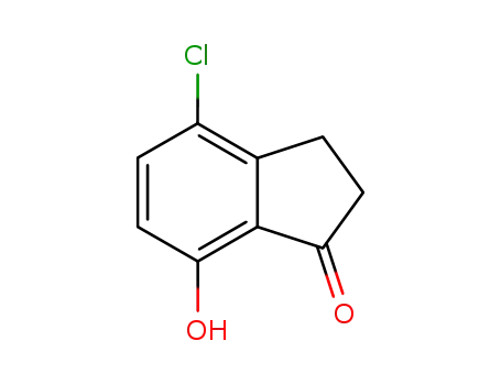 Molecular Structure of 81945-10-0 (4-Chloro-2,3-dihydro-7-hydroxyinden-1-one)
