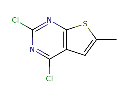 Molecular Structure of 76872-23-6 (2,4-Dichloro-6-methylthieno[2,3-d]pyrimidine)