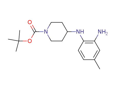 Molecular Structure of 932034-83-8 (4-(2-amino-4-methyl-phenylamino)-piperidine-1-carboxylic acid tert-butyl ester)