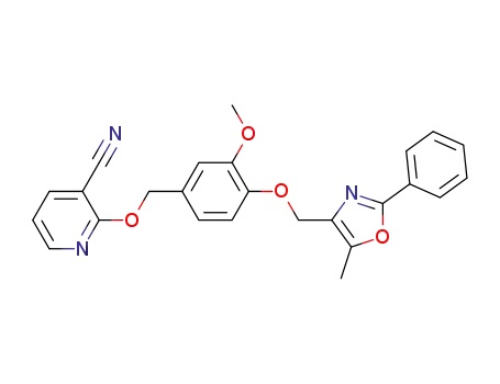 2-[3-methoxy-4-[(5-methyl-2-phenyl-4-oxazolyl)methoxy]
benzyloxy]nicotinonitrile