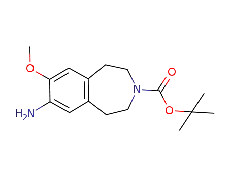 Molecular Structure of 583025-98-3 (7-amino-8-methoxy-1,2, 4, 5-tetrahydro-3-benzazepine-3-carboxylic acid tert-butyl ester)
