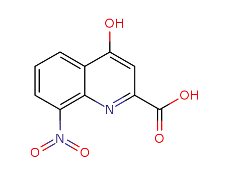 Molecular Structure of 495411-27-3 (2-Quinolinecarboxylic acid, 4-hydroxy-8-nitro-)