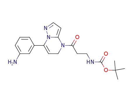 Molecular Structure of 950195-21-8 (tert-butyl {3-[7-(3-aminophenyl)pyrazolo[1,5-a]pyrimidin-4(5H)-yl]-3-oxopropyl}carbamate)