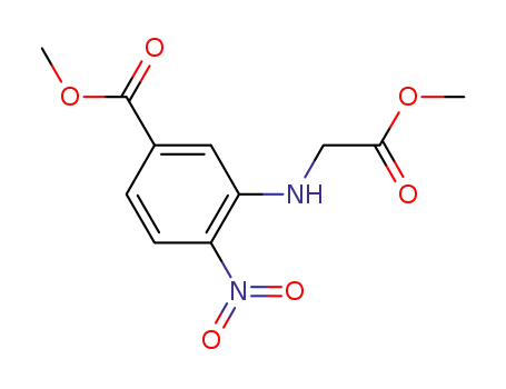 Molecular Structure of 884001-34-7 (methyl 3-[(2-methoxy-2-oxoethyl)amino]-4-nitrobenzoate)