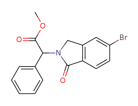 Molecular Structure of 477716-92-0 (methyl 2-(5-bromo-1-oxoisoindolin-2-yl)-2-phenyl acetate)