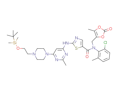 Molecular Structure of 881381-64-2 (C<sub>33</sub>H<sub>44</sub>ClN<sub>7</sub>O<sub>5</sub>SSi)
