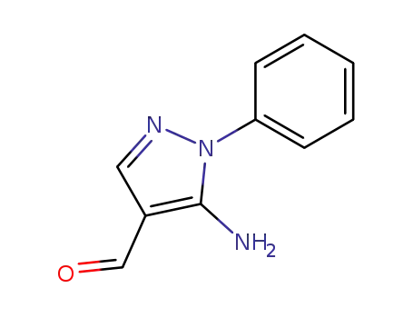 Molecular Structure of 62564-91-4 (1H-Pyrazole-4-carboxaldehyde, 5-amino-1-phenyl-)