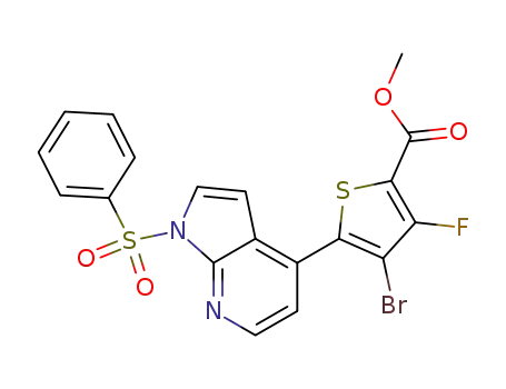 methyl 4-bromo-3-fluoro-5-[1-(phenylsulfonyl)-1H-pyrrolo[2,3-b]pyridin-4-yl]-2-thiophenecarboxylate