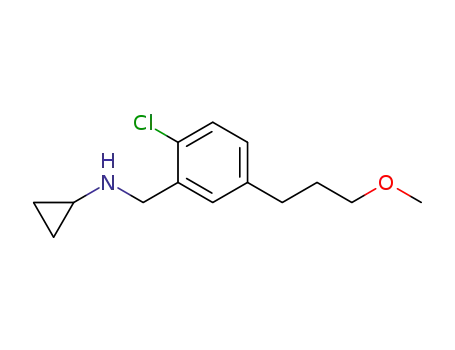Molecular Structure of 921630-22-0 (Benzenemethanamine, 2-chloro-N-cyclopropyl-5-(3-methoxypropyl)-)