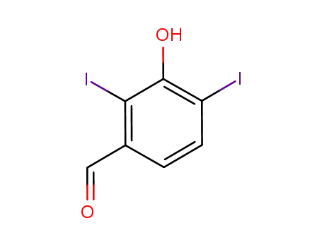 Molecular Structure of 1065546-09-9 (2,4-diiodo-3-hydroxybenzaldehyde)