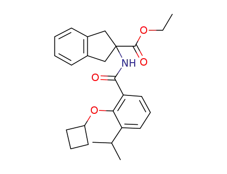 Molecular Structure of 1092448-20-8 (2-(2-cyclobutyloxy-3-isopropyl-benzoylamino)-indan-2-carboxylic acid ethyl ester)