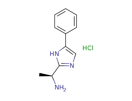 Molecular Structure of 1245649-51-7 (1H-IMidazole-2-MethanaMine, -Methyl-5-phenyl-, hydrochloride (1:2), (S)-)