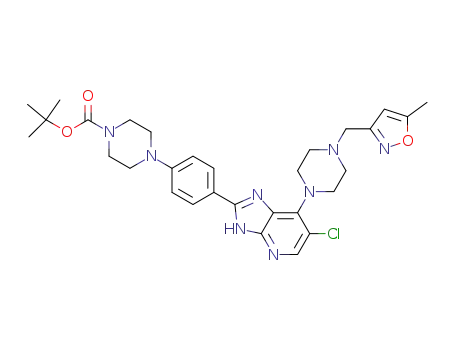 tert-butyl 4-(4-(6-chloro-7-(4-((5-methylisoxazol-3-yl)methyl)piperazin-1-yl)-3H-imidazo[4,5-b]pyridin-2-yl)phenyl)piperazine-1-carboxylate