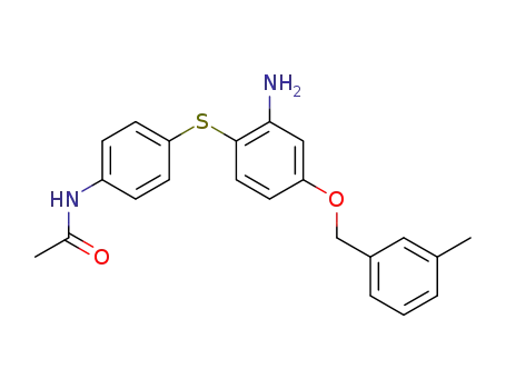 Molecular Structure of 943617-50-3 (N-{4-[2-amino-4-(3-methyl-benzyloxy)-phenylsulfanyl]-phenyl}-acetamide)