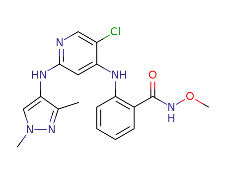2-({5-Chloro-2-[(1,3-dimethyl-1H-pyrazol-4-yl)-amino]-4-pyridinyl}amino)-N-(methyloxy)benzamide