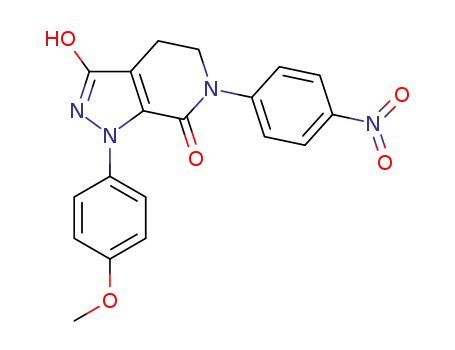 Molecular Structure of 536759-79-2 (1H-Pyrazolo[3,4-c]pyridine-3,7(2H,4H)-dione,
5,6-dihydro-1-(4-methoxyphenyl)-6-(4-nitrophenyl)-)