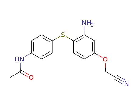 Molecular Structure of 943620-66-4 (N-[4-(2-amino-4-cyanomethoxy-phenylsulfanyl)-phenyl]-acetamide)