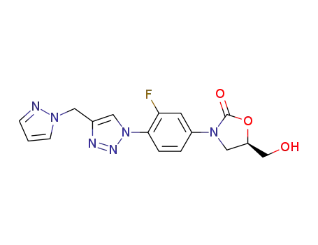 {3-[3-fluoro-4-(4-pyrazol-1-ylmethyl-[1,2,3]triazol-1-yl)-phenyl]-5-hydroxymethyl}-oxazolidin-2-one