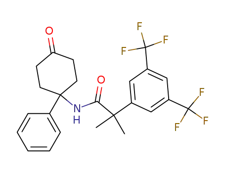 Molecular Structure of 374791-63-6 (α,α-dimethyl-N-[4-oxo-1-phenylcyclohexyl]-3,5-bis(trifluoromethyl)benzeneacetamide)