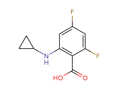 Molecular Structure of 1059686-59-7 (2-Cyclopropylamino-4,6-difluoro-benzoic acid)