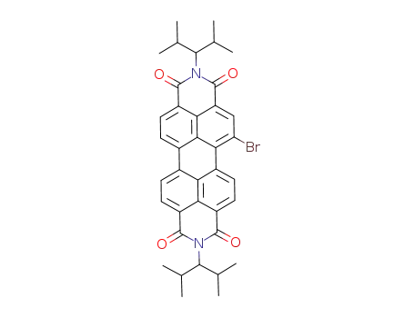 Molecular Structure of 946489-25-4 (1-bromo-N,N'-bis(2,4-dimethylpent-3-yl)perylene-3,4:9,10-tetracarboxylic diimide)