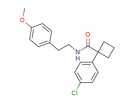 Molecular Structure of 916923-23-4 (1-(4-chlorophenyl)-N-[2-(4-methoxyphenyl)ethyl]cyclobutanecarboxamide)