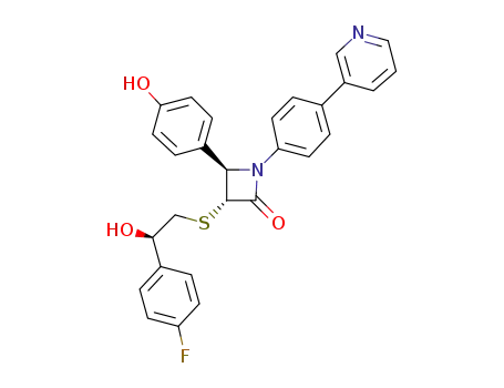 (3R,4R)-3-[(2R)-2-(4-fluorophenyl)-2-hydroxyethylthio]-4-(4-hydroxyphenyl)-1-[4-(pyridin-3-yl)phenyl]azetidin-2-one